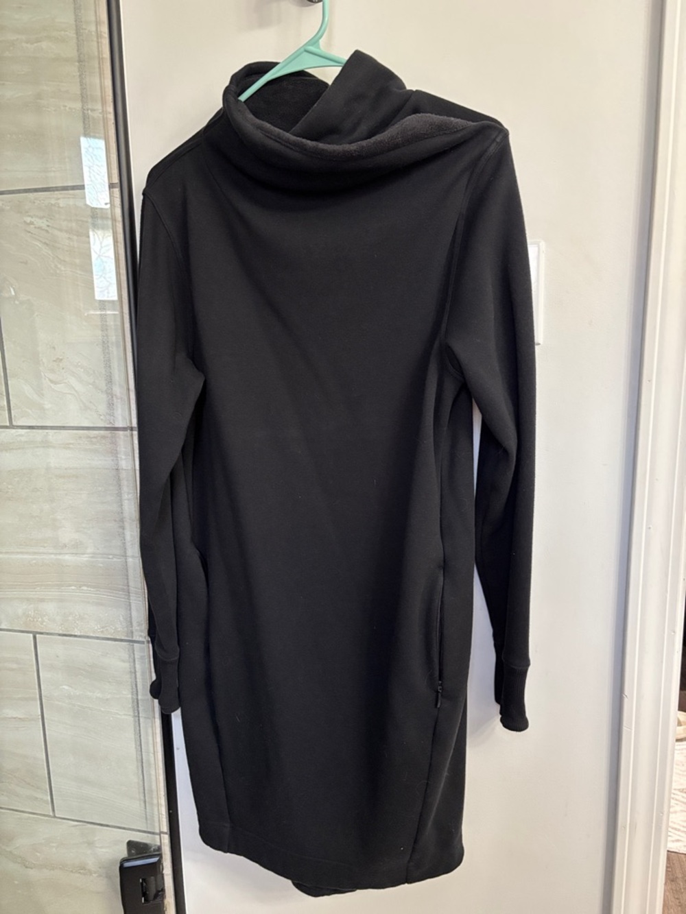 Black Cowl Neck Long Sleeve Dress